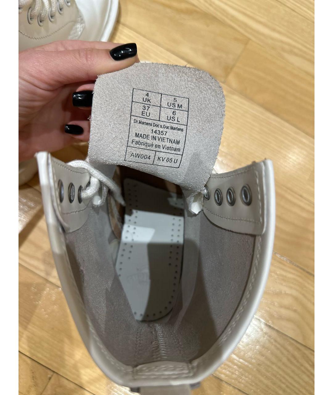 DR. MARTENS Белые кожаные ботинки, фото 5