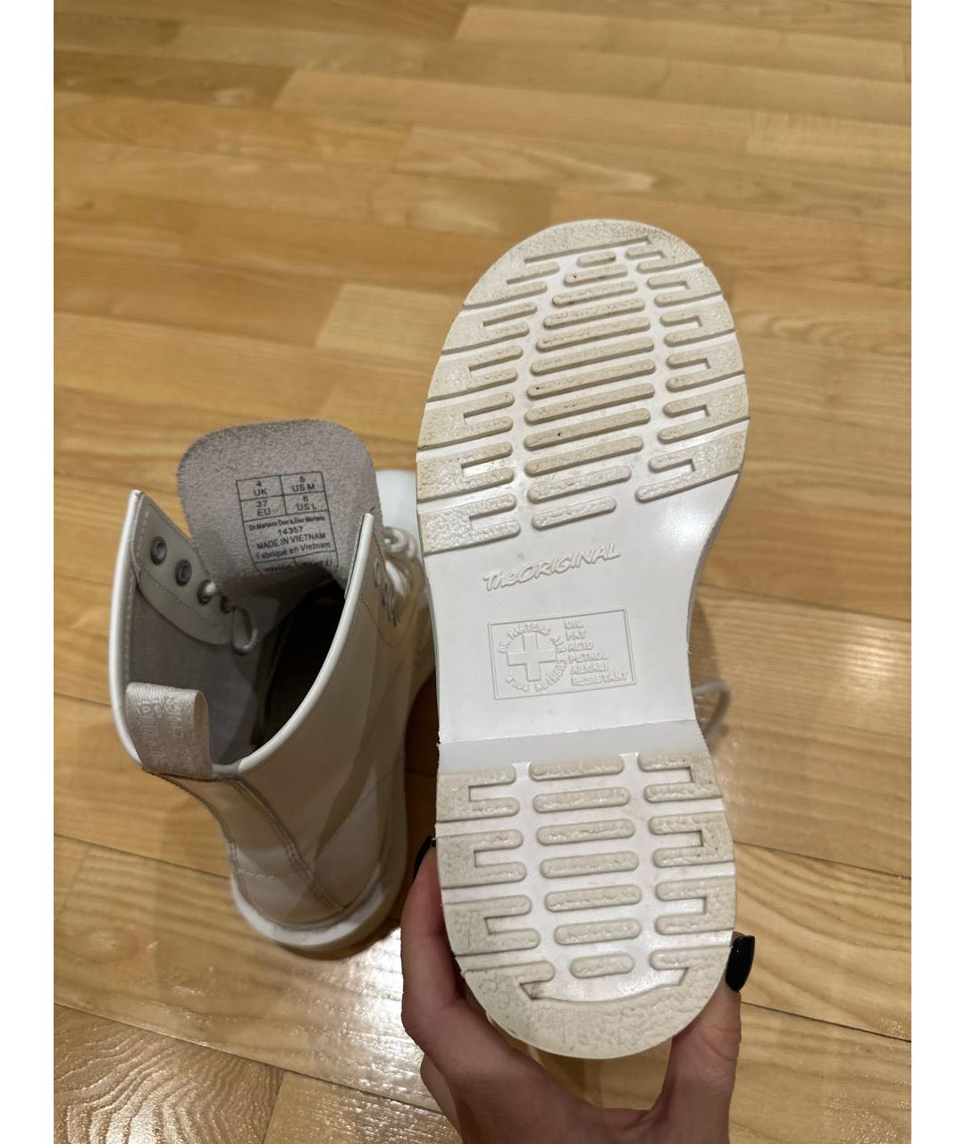 DR. MARTENS Белые кожаные ботинки, фото 6