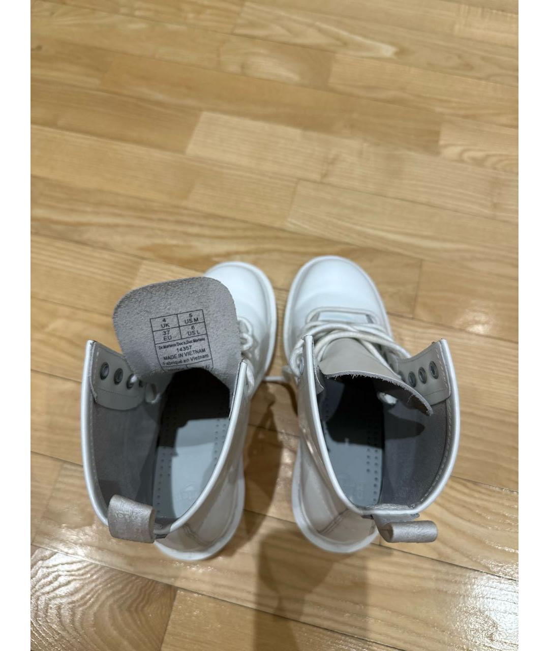 DR. MARTENS Белые кожаные ботинки, фото 3