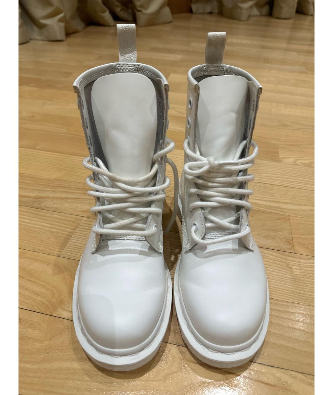 DR. MARTENS Белые кожаные ботинки, фото 2