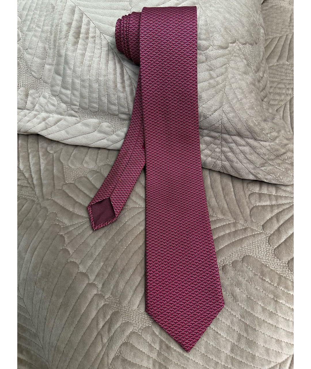 HERMES PRE-OWNED Фиолетовый шелковый галстук, фото 5