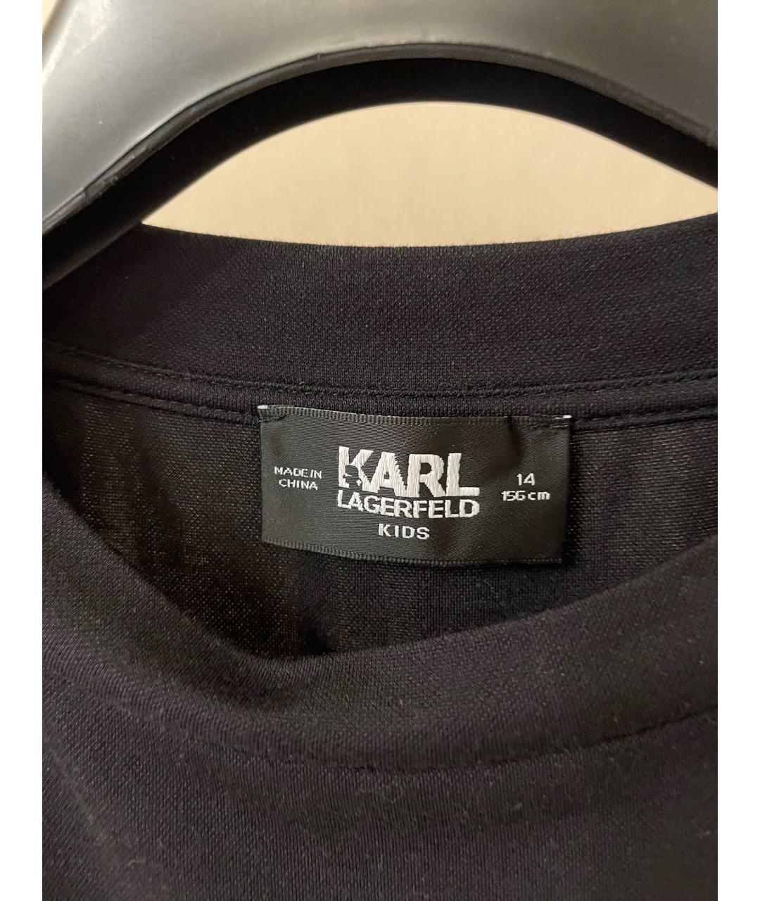KARL LAGERFELD KIDS Черная синтетическая рубашка/блузка, фото 5