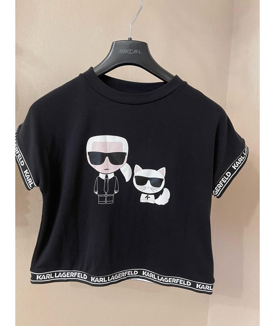 KARL LAGERFELD KIDS Черная синтетическая рубашка/блузка, фото 6