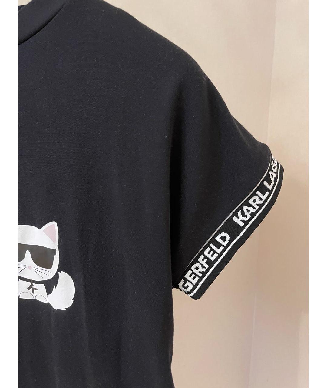 KARL LAGERFELD KIDS Черная синтетическая рубашка/блузка, фото 4
