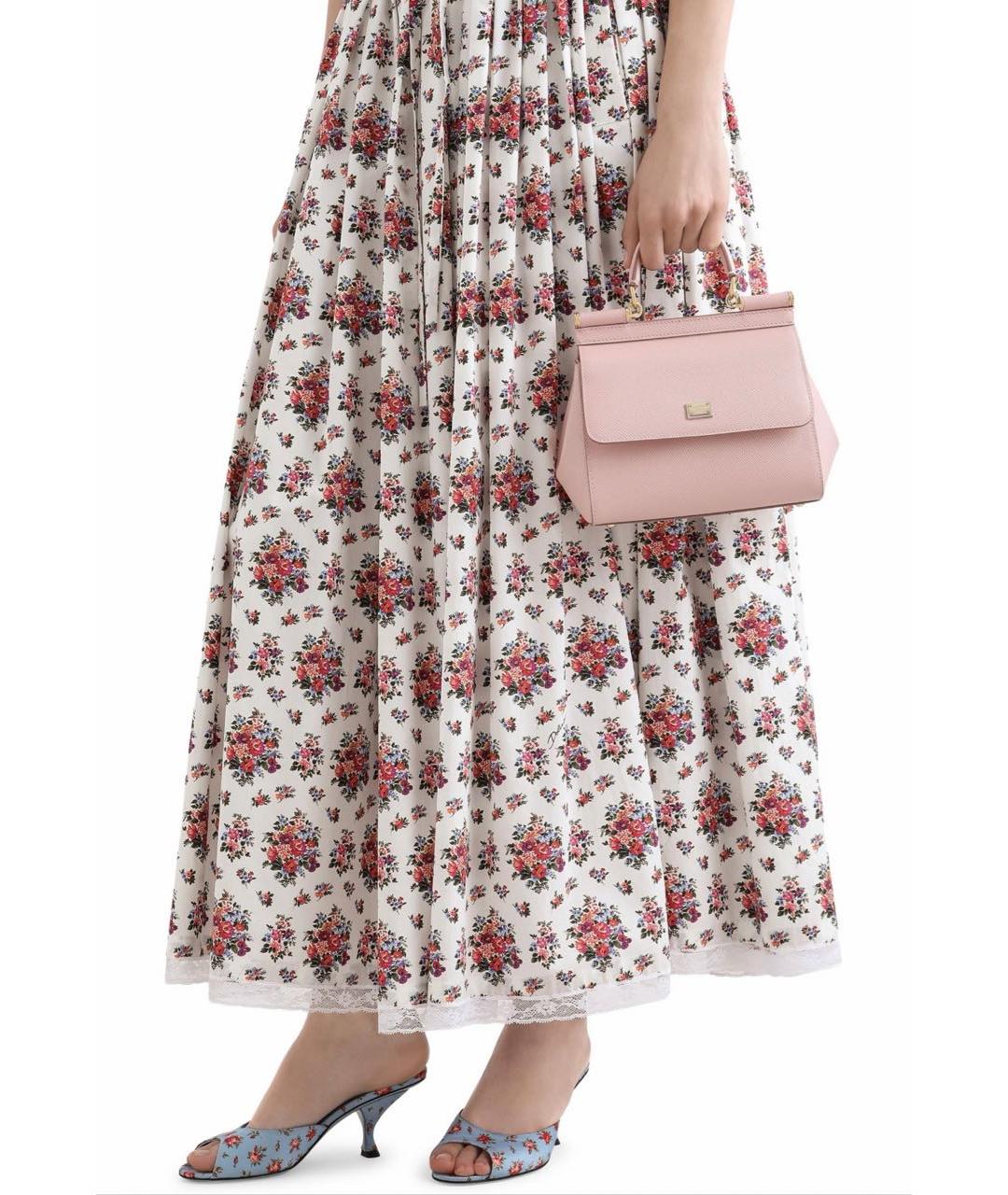 DOLCE&GABBANA Розовая кожаная сумка через плечо, фото 6