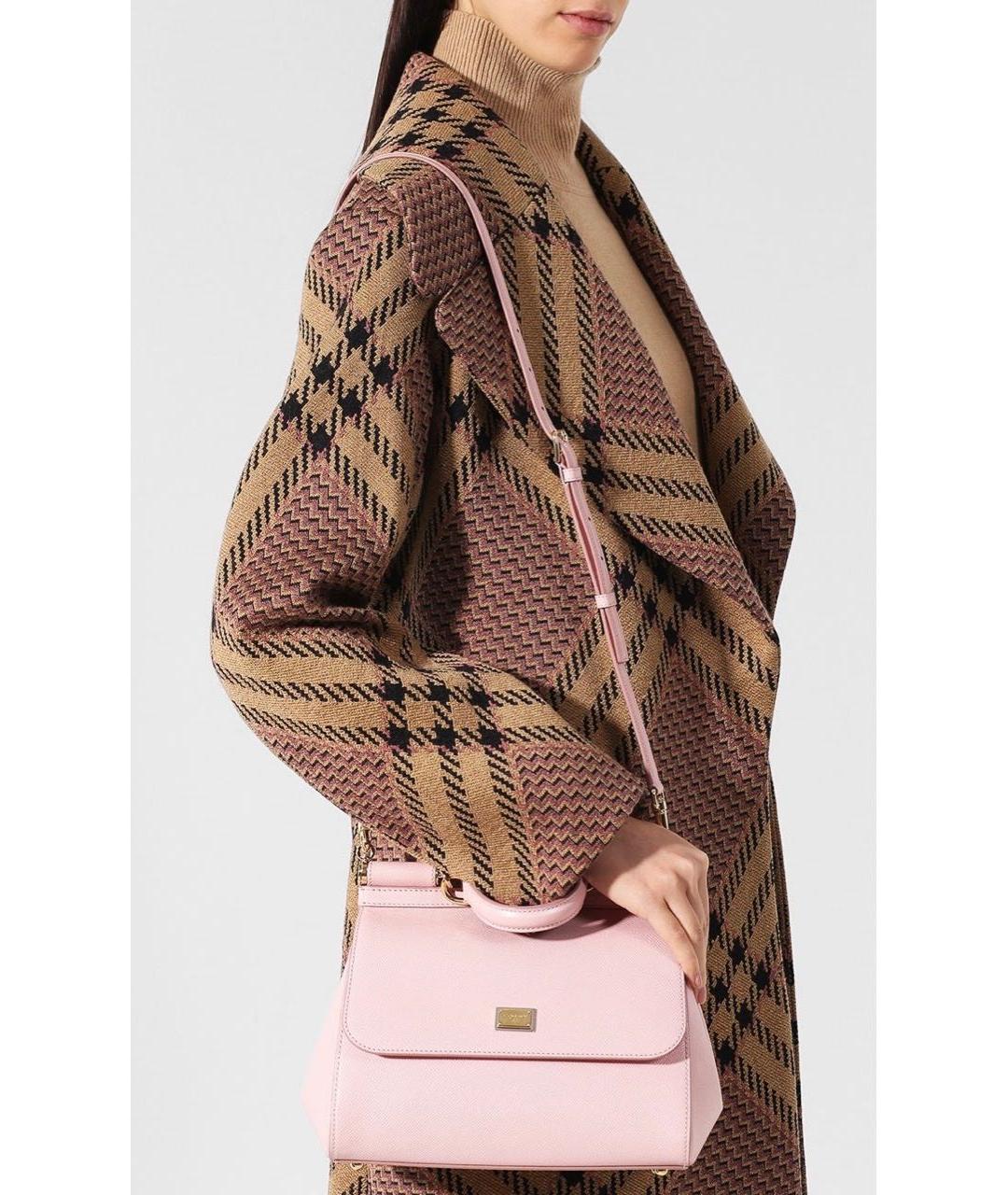 DOLCE&GABBANA Розовая кожаная сумка через плечо, фото 5