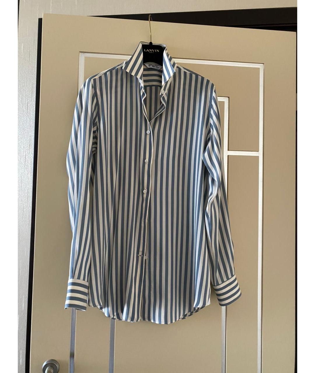 LORO PIANA Синяя шелковая рубашка, фото 9