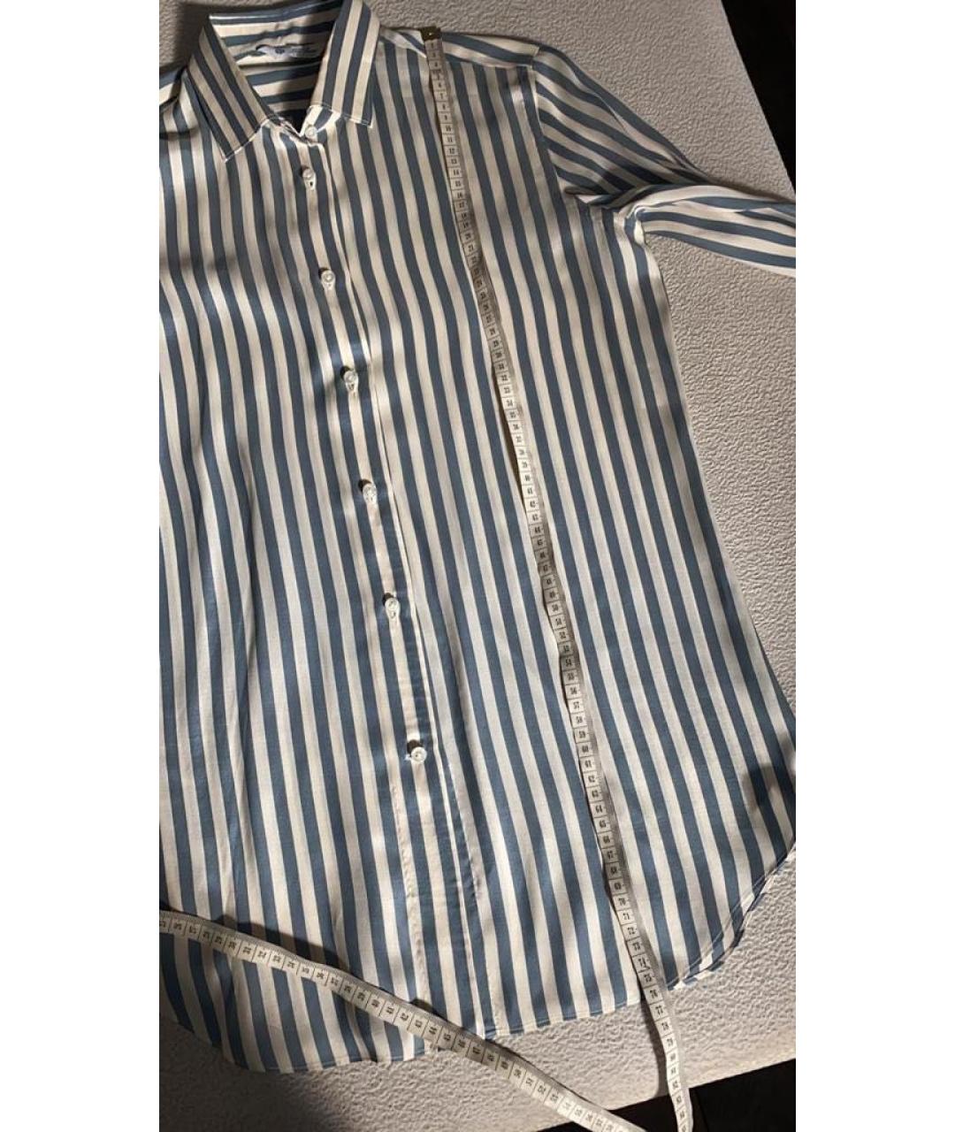 LORO PIANA Синяя шелковая рубашка, фото 6