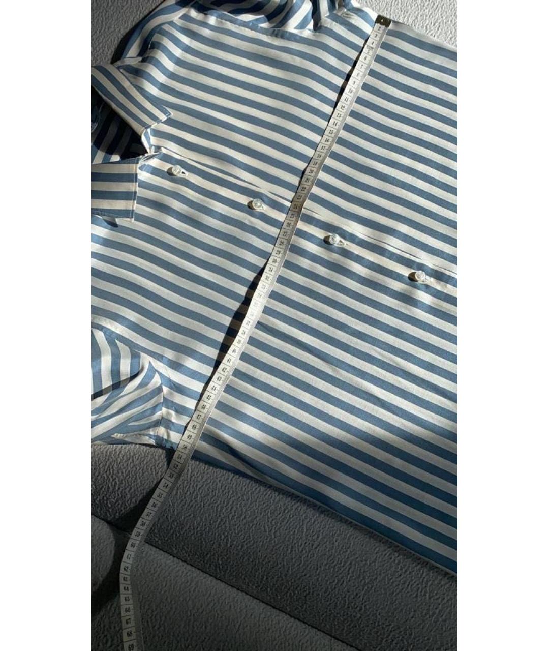 LORO PIANA Синяя шелковая рубашка, фото 5