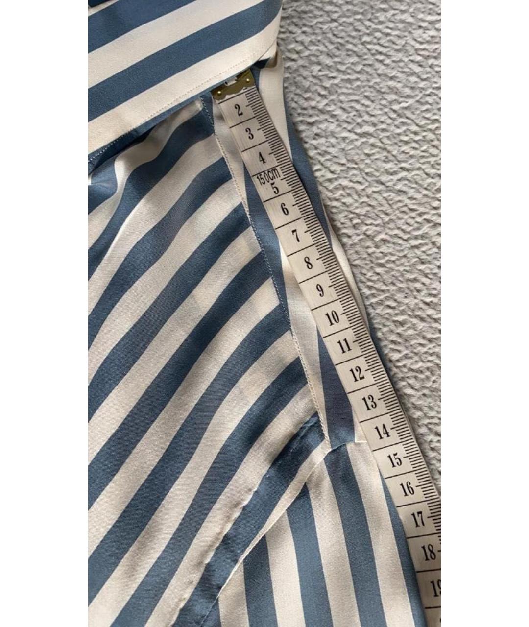 LORO PIANA Синяя шелковая рубашка, фото 8
