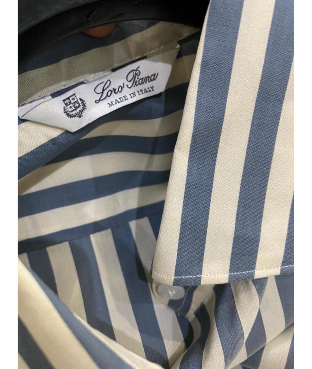 LORO PIANA Синяя шелковая рубашка, фото 3