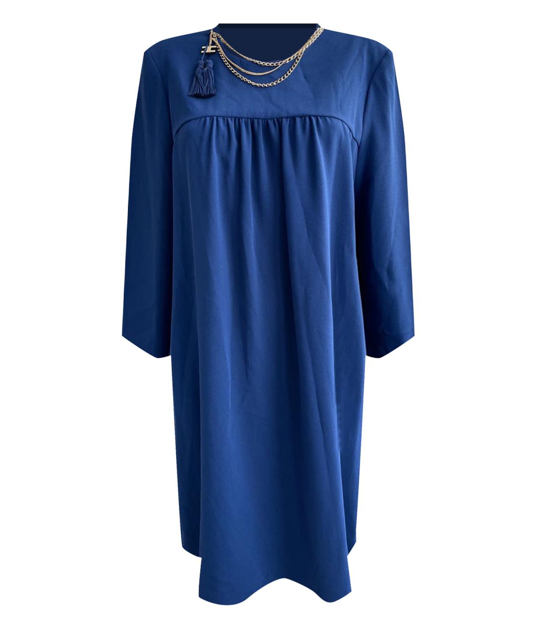 ELISABETTA FRANCHI Синее полиамидовое коктейльное платье, фото 1