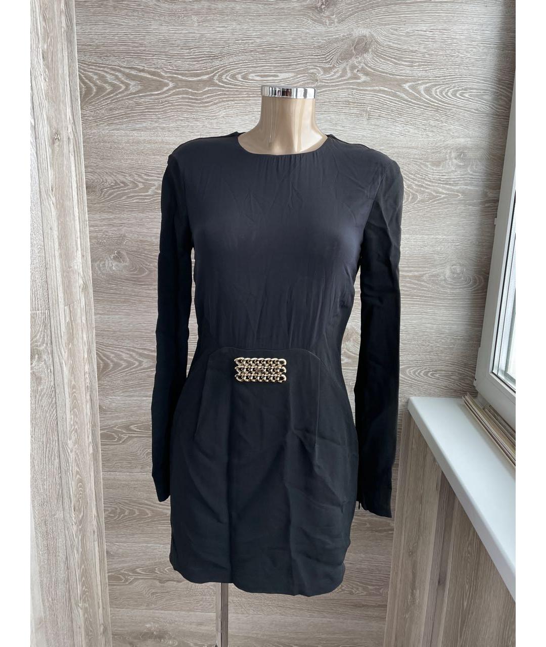 ELISABETTA FRANCHI Черное полиамидовое коктейльное платье, фото 6