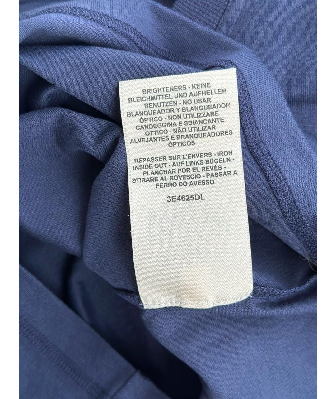 HERMES Темно-синяя хлопковая футболка, фото 6