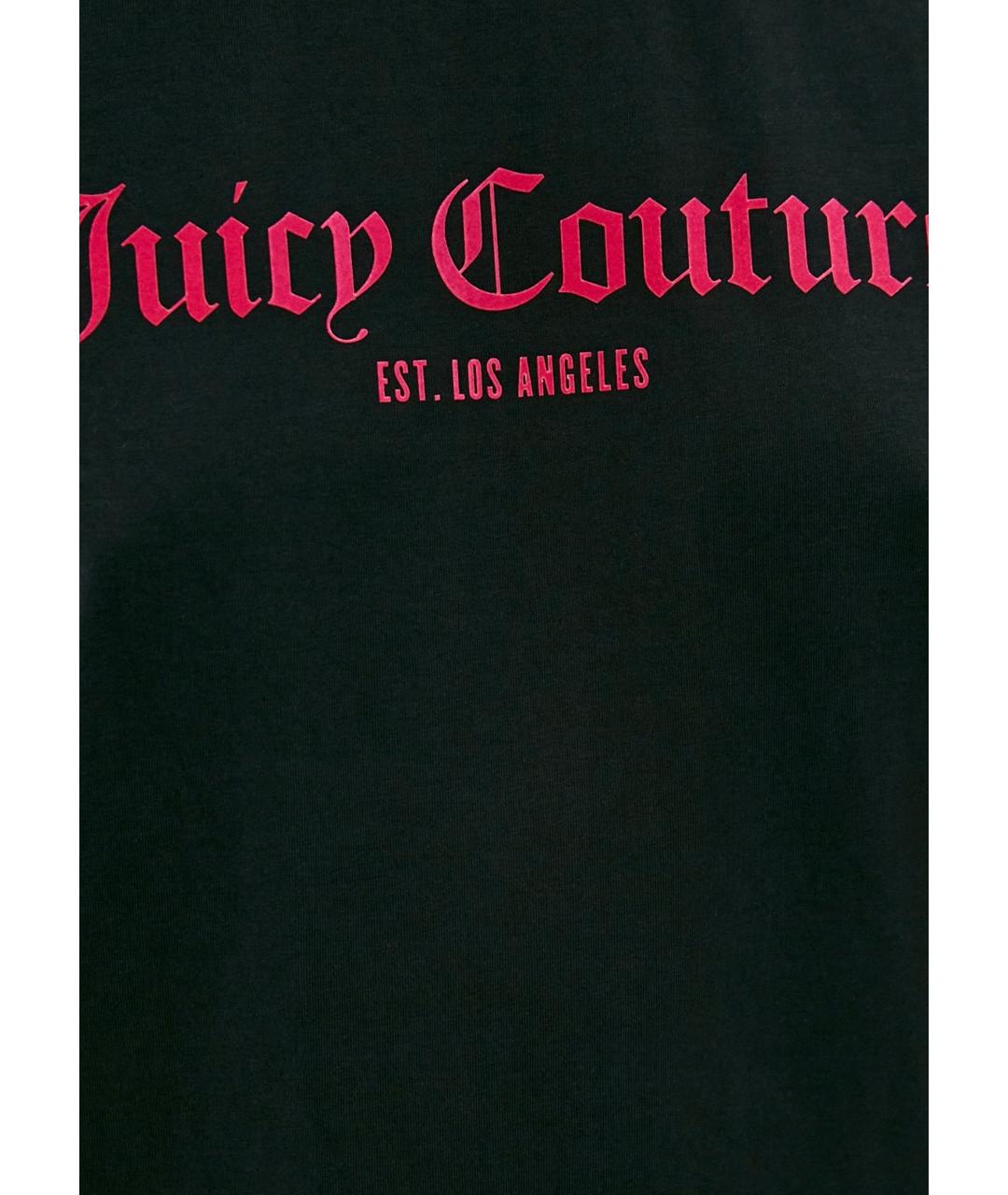 JUICY COUTURE Черная хлопковая футболка, фото 3