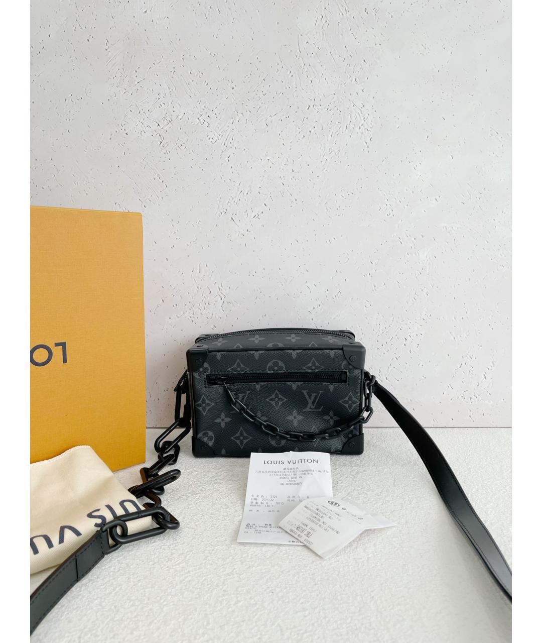LOUIS VUITTON Черная сумка на плечо из искусственной кожи, фото 7