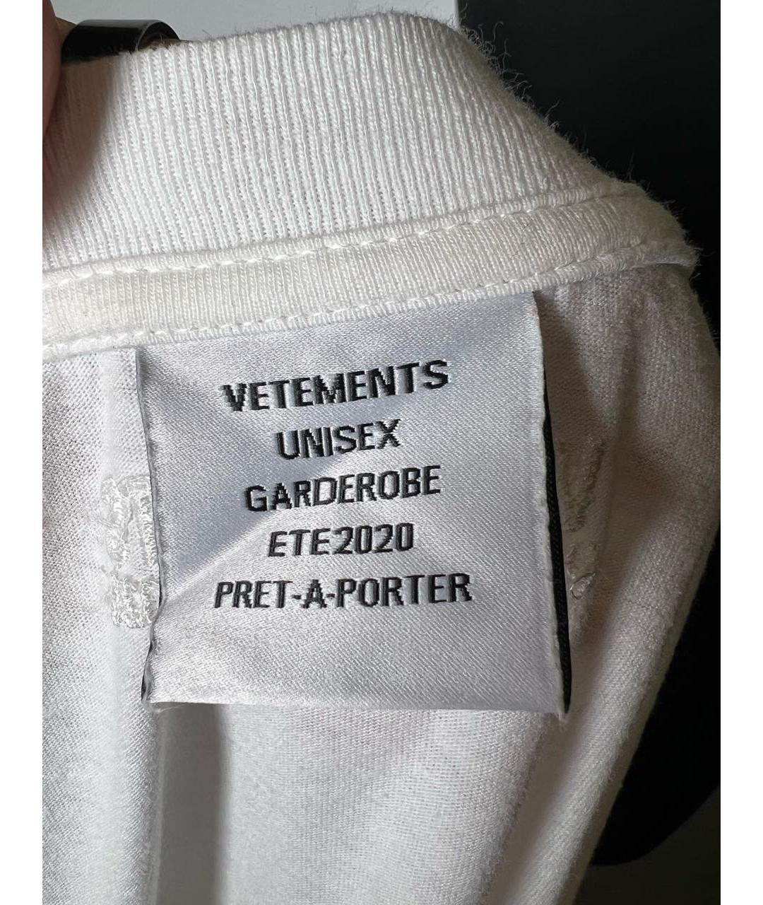 VETEMENTS Белая хлопковая футболка, фото 5