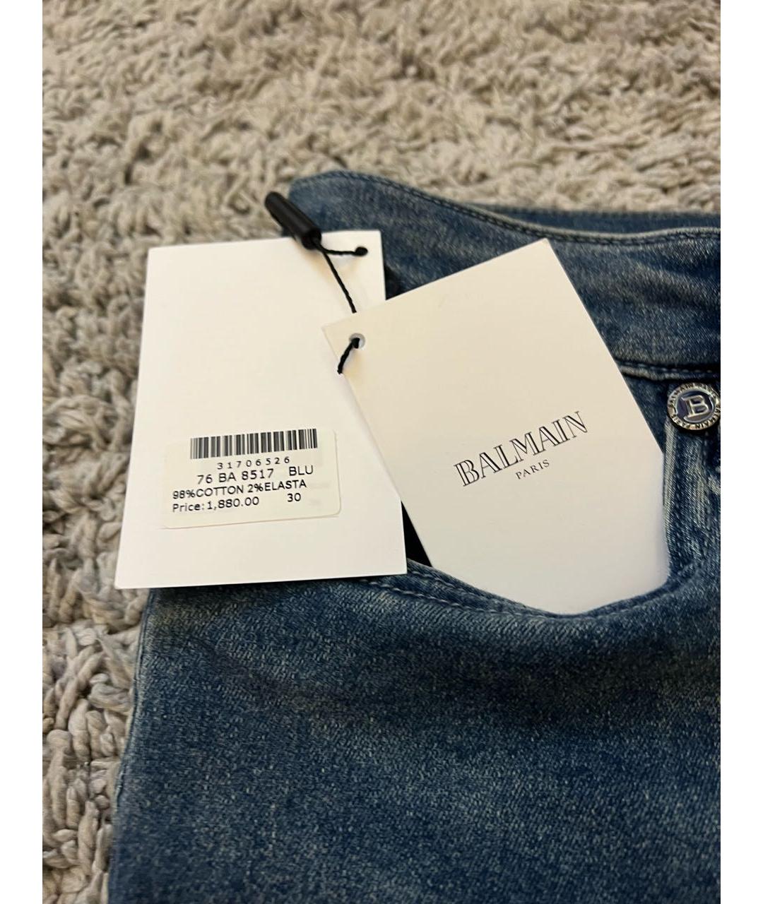 BALMAIN Синие хлопковые джинсы скинни, фото 5