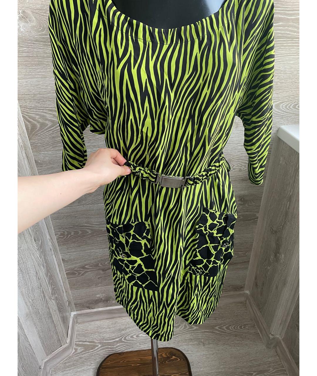 VERSACE JEANS COUTURE Зеленые шелковое платье, фото 3