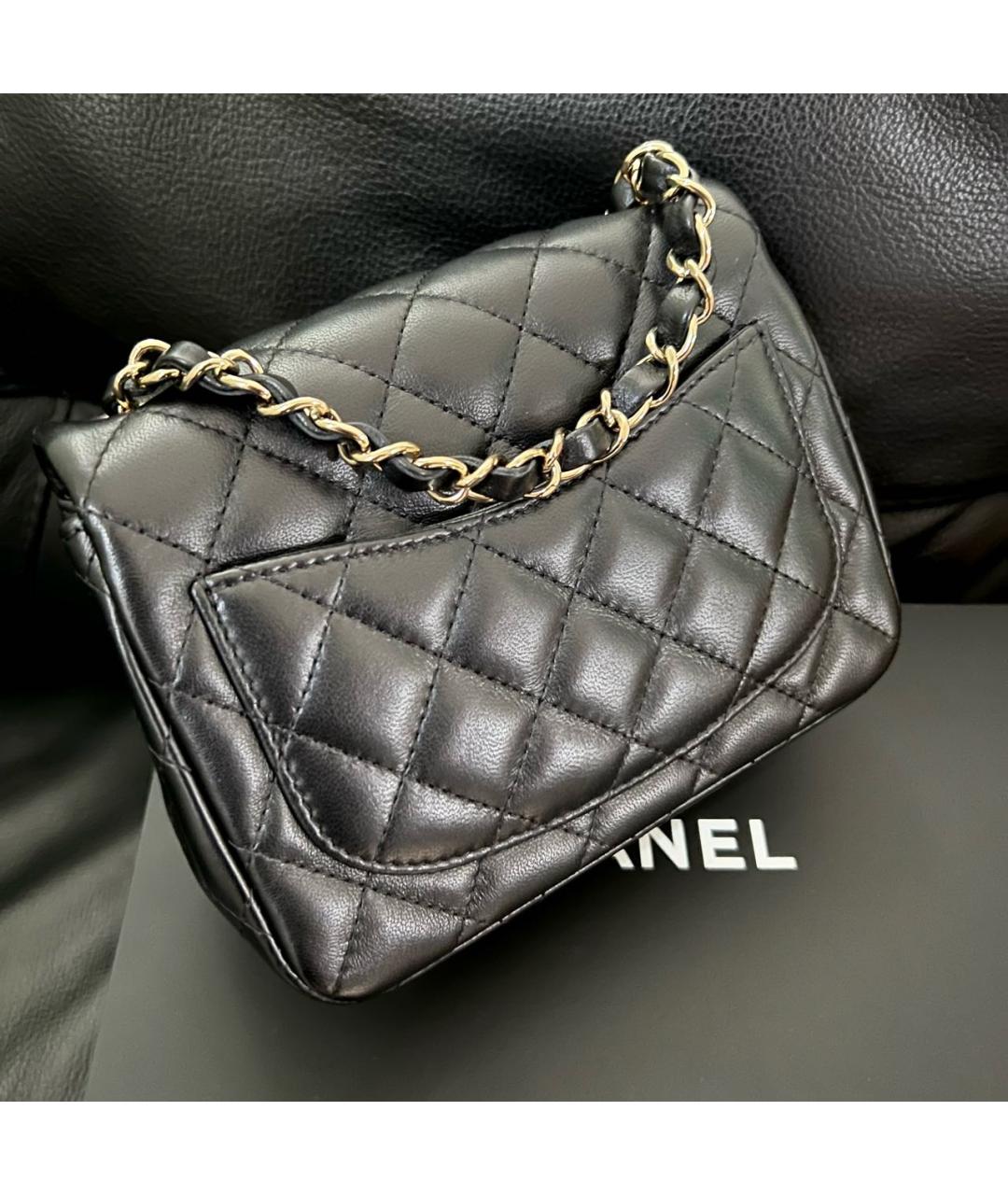 CHANEL Черная кожаная сумка через плечо, фото 6