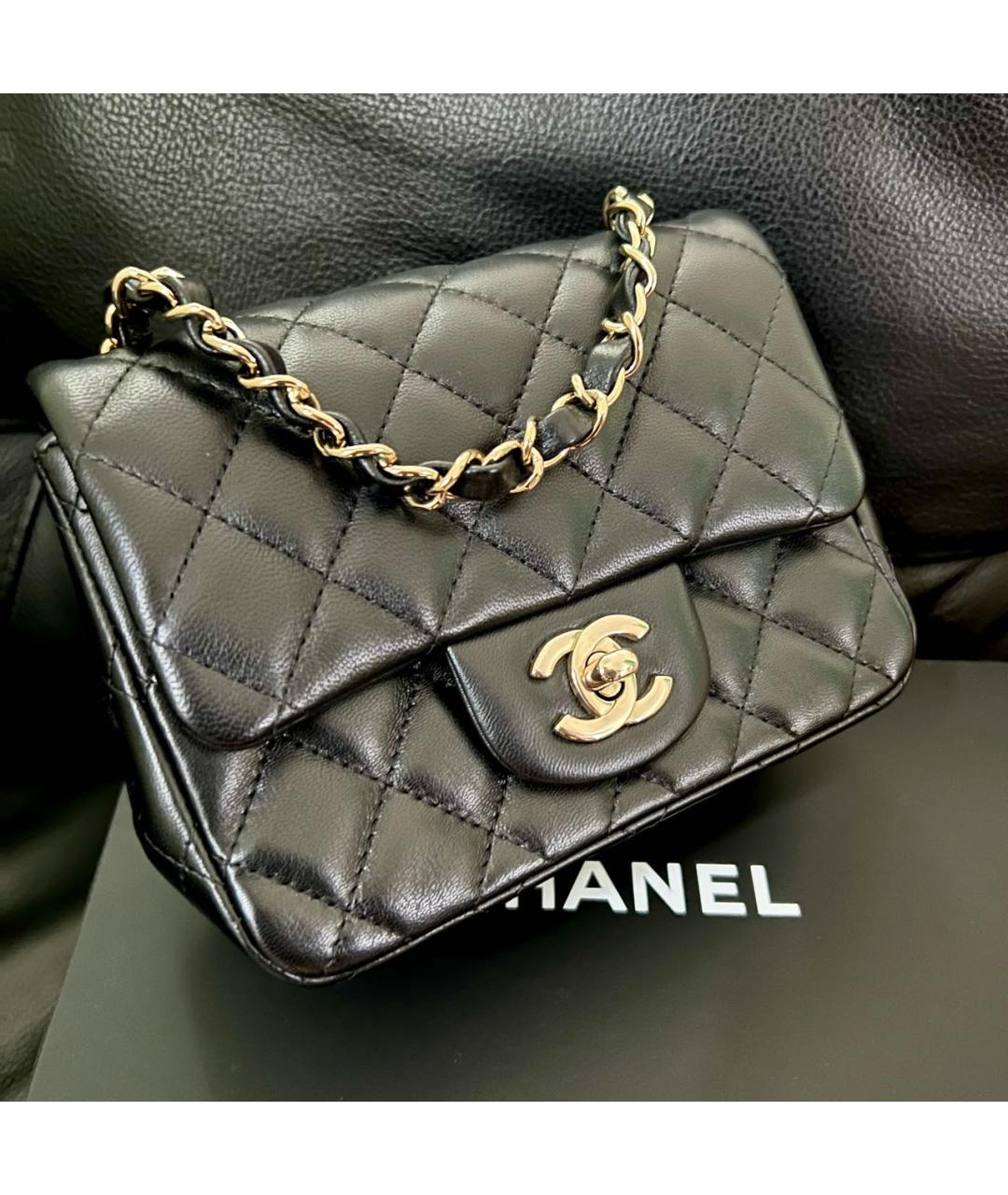 CHANEL Черная кожаная сумка через плечо, фото 5