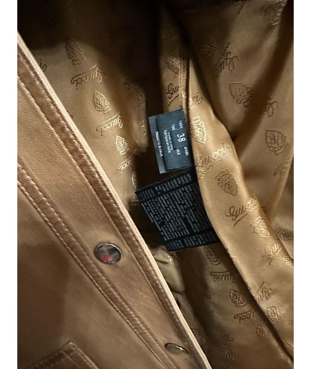 GUCCI Коричневая кожаная куртка, фото 3