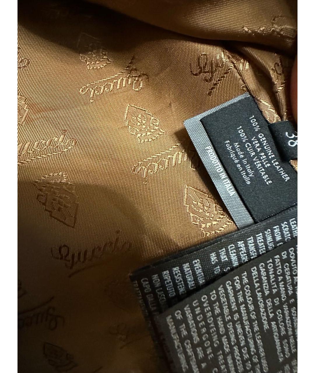 GUCCI Коричневая кожаная куртка, фото 4
