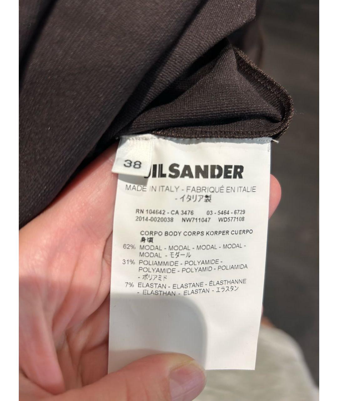 JIL SANDER Бордовое полиамидовое повседневное платье, фото 5