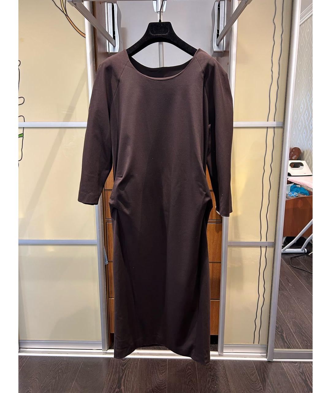 JIL SANDER Бордовое полиамидовое повседневное платье, фото 8