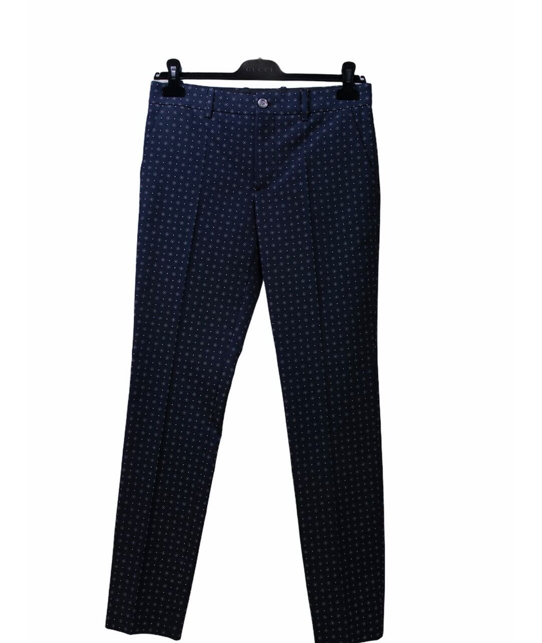 GUCCI Темно-синие хлопковые брюки узкие, фото 1
