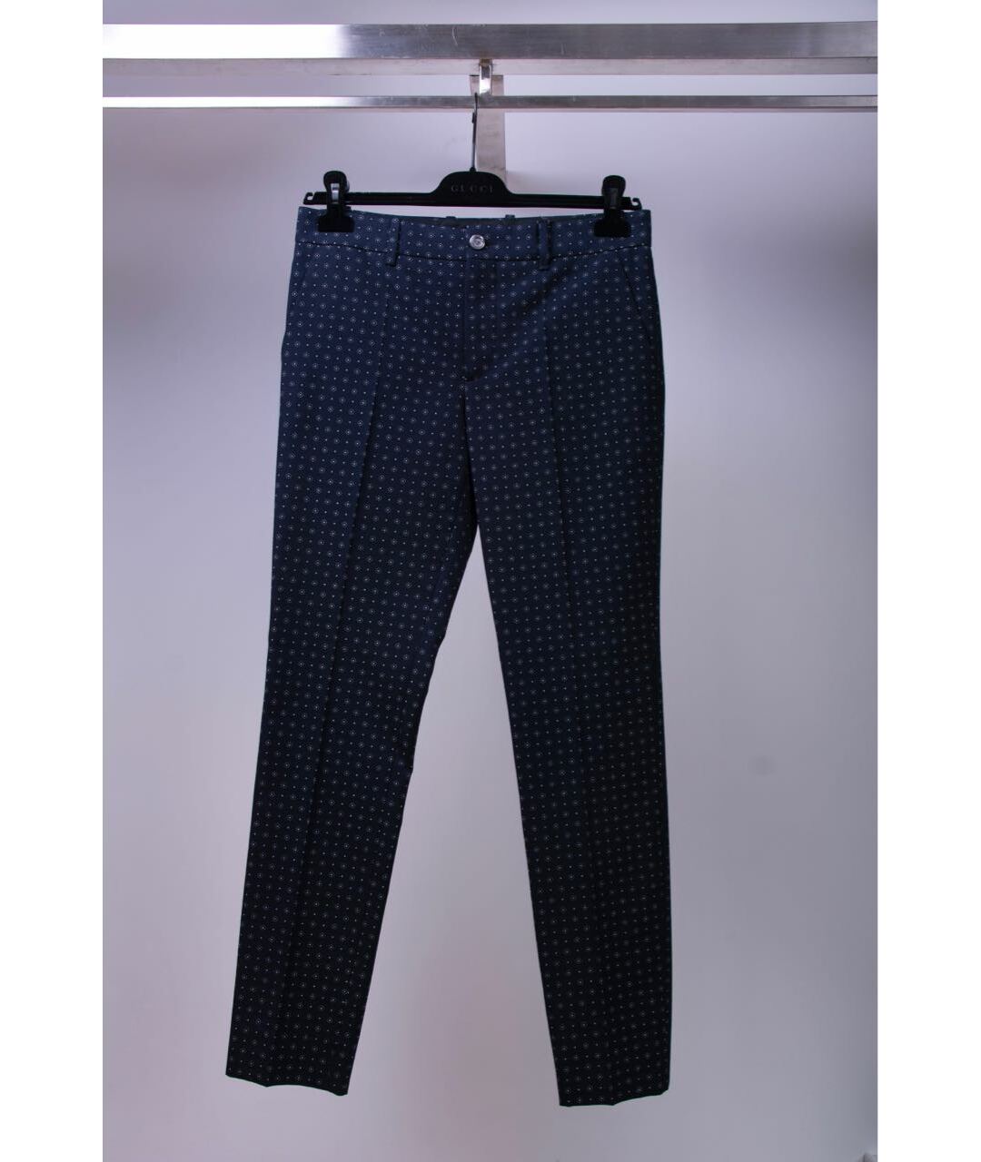GUCCI Темно-синие хлопковые брюки узкие, фото 6