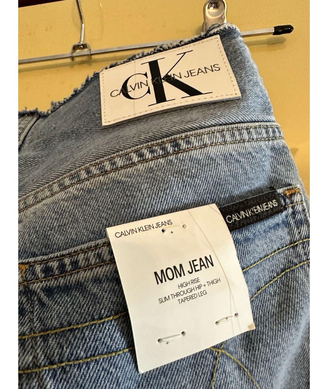 CALVIN KLEIN Голубые хлопковые джинсы слим, фото 4