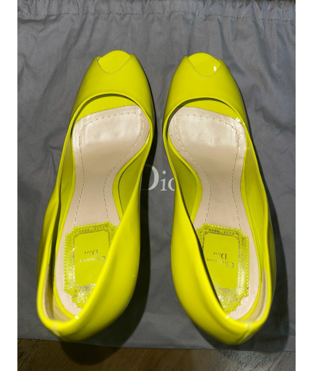 CHRISTIAN DIOR PRE-OWNED Желтые туфли из лакированной кожи, фото 3