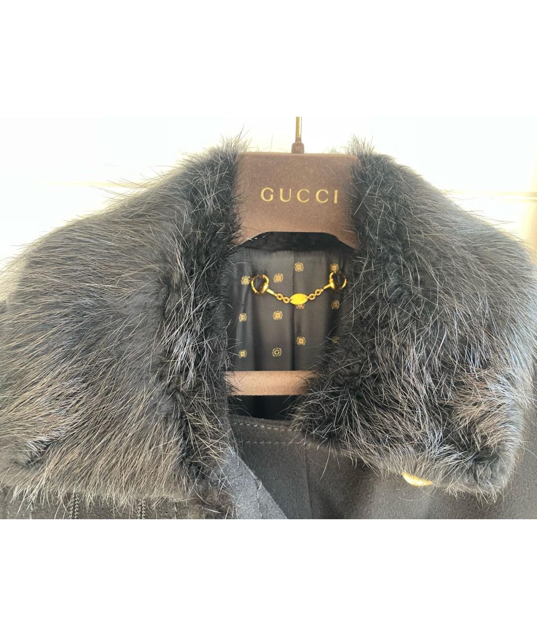GUCCI Черное шерстяное пальто, фото 6