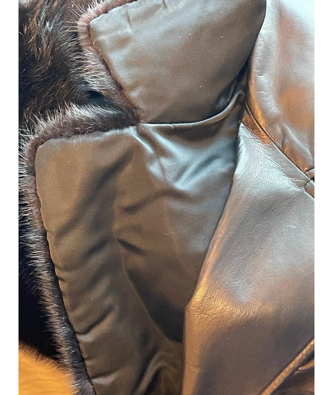 BRIONI Черное кожаное пальто, фото 6