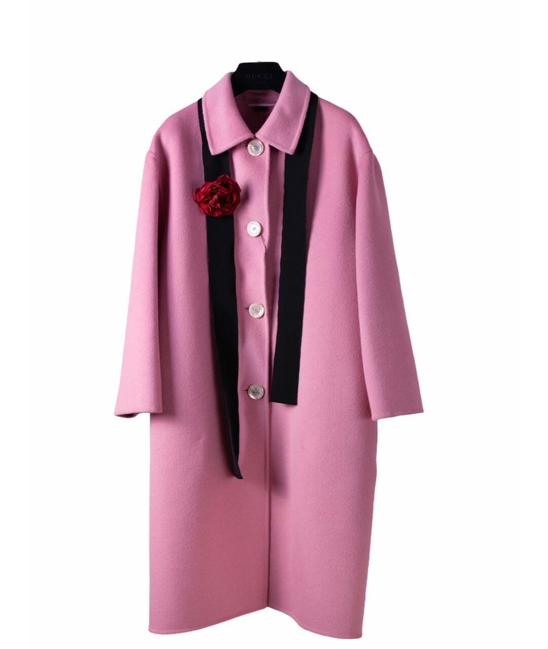 GUCCI Розовое шерстяное пальто, фото 1
