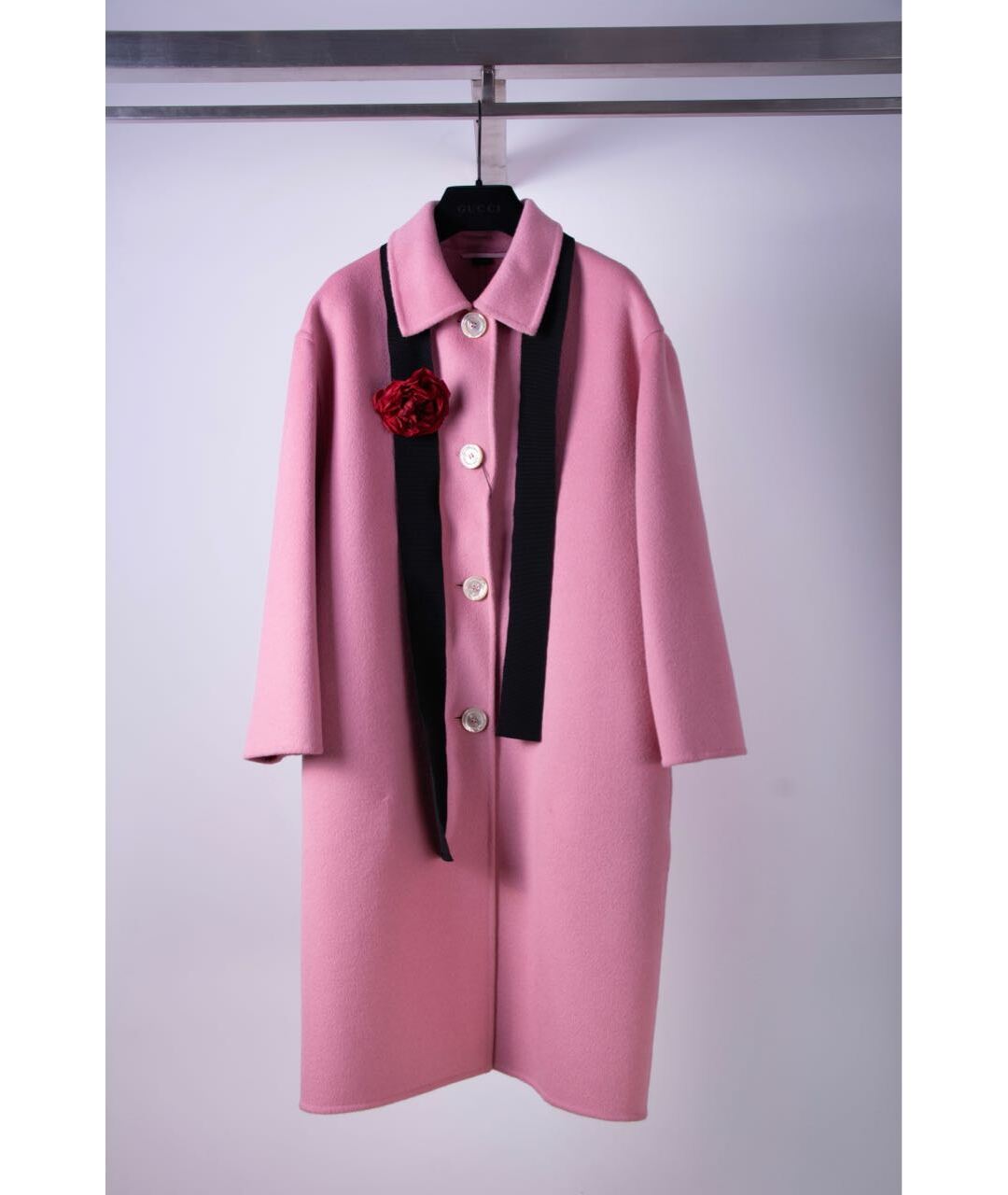 GUCCI Розовое шерстяное пальто, фото 7