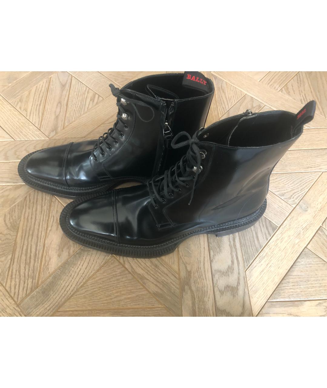 BALLY Черные высокие ботинки из лакированной кожи, фото 6