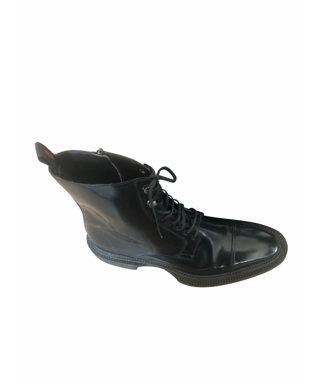BALLY Черные высокие ботинки из лакированной кожи, фото 1