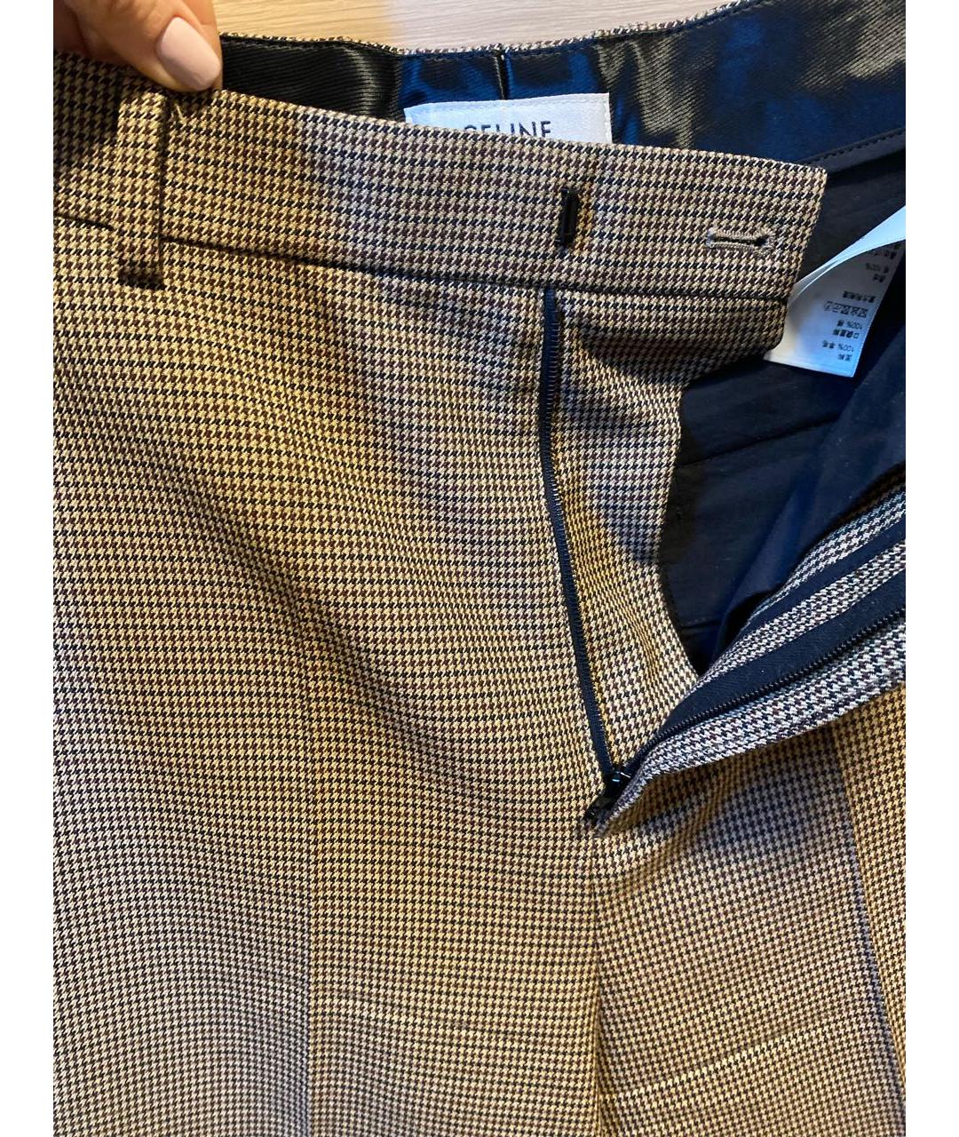 CELINE PRE-OWNED Коричневые шерстяные шорты, фото 3