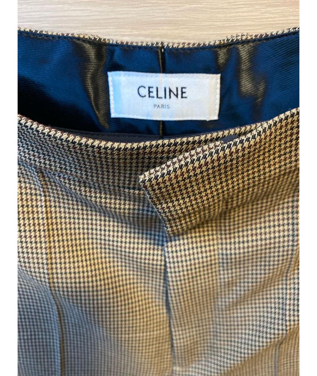 CELINE PRE-OWNED Коричневые шерстяные шорты, фото 2