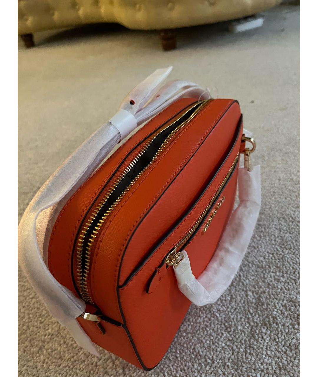 MICHAEL KORS Оранжевая кожаная сумка через плечо, фото 3