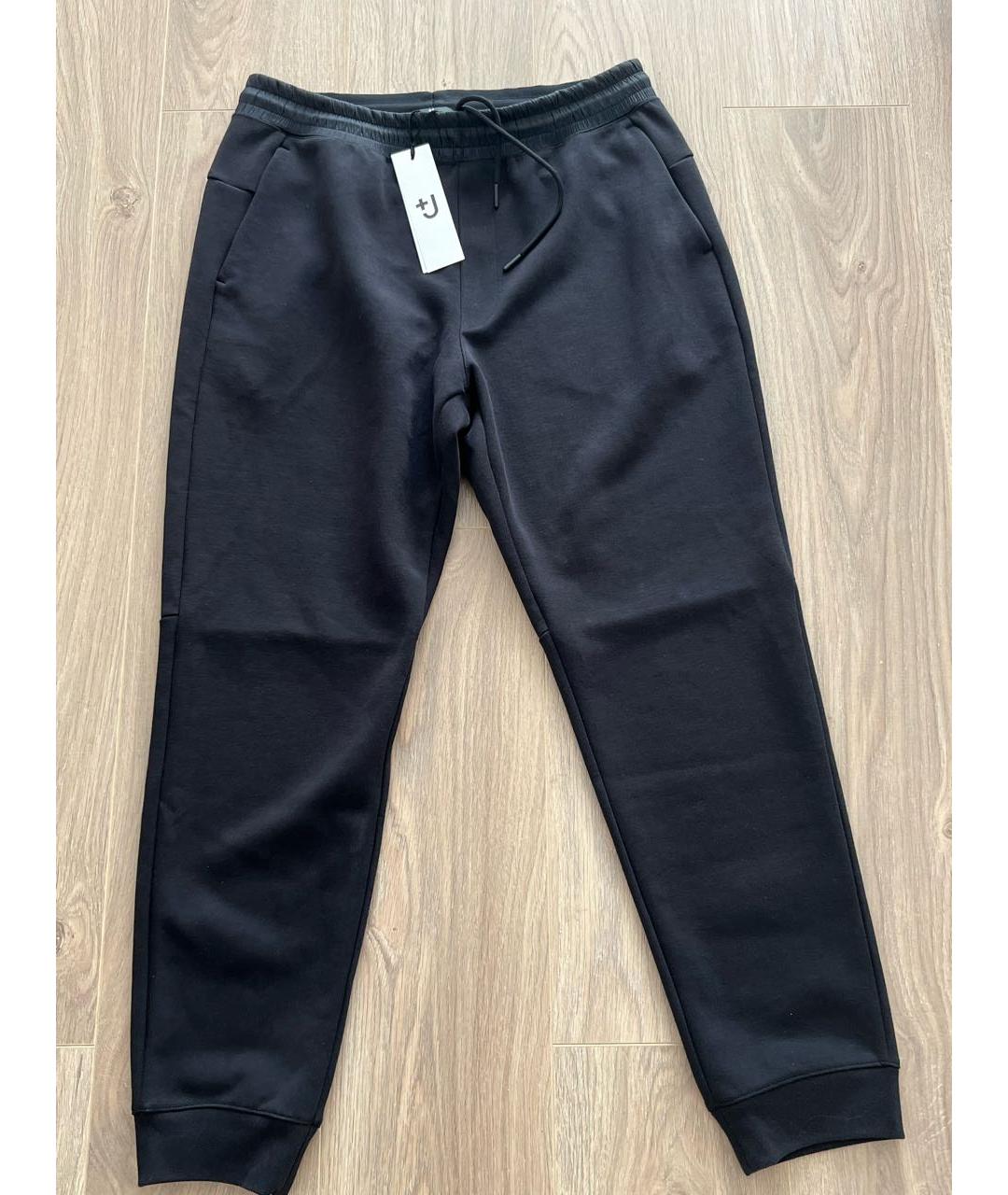 JIL SANDER Черные хлопко-эластановые повседневные брюки, фото 2