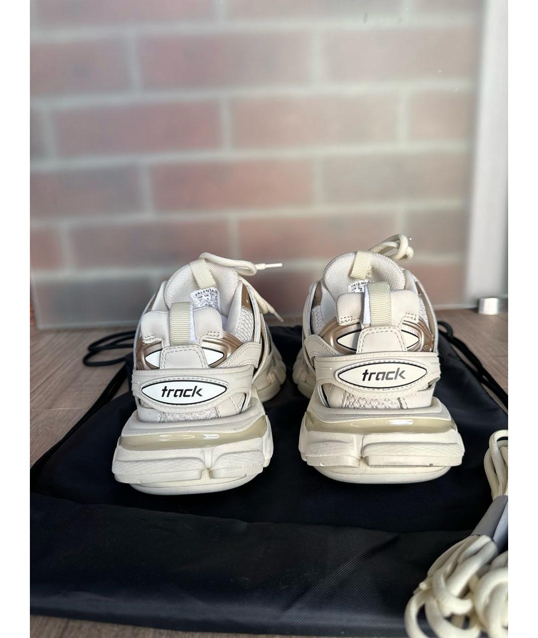 BALENCIAGA Бежевые кожаные кроссовки, фото 3