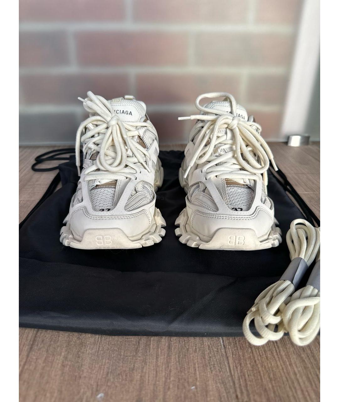 BALENCIAGA Бежевые кожаные кроссовки, фото 2