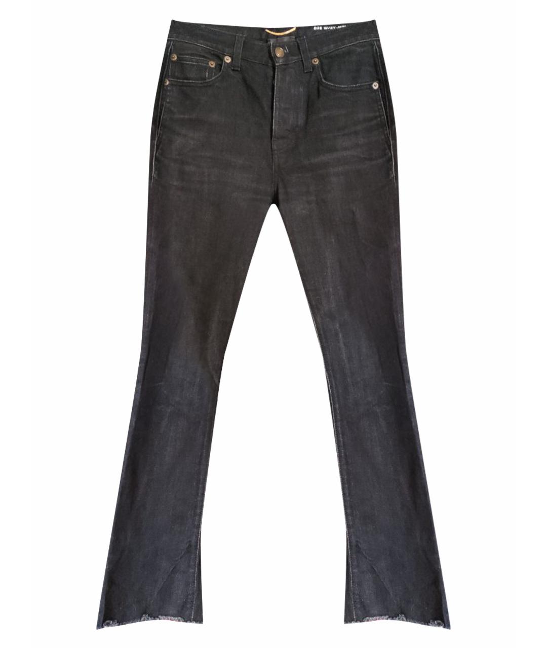 SAINT LAURENT Черные хлопковые джинсы клеш, фото 1