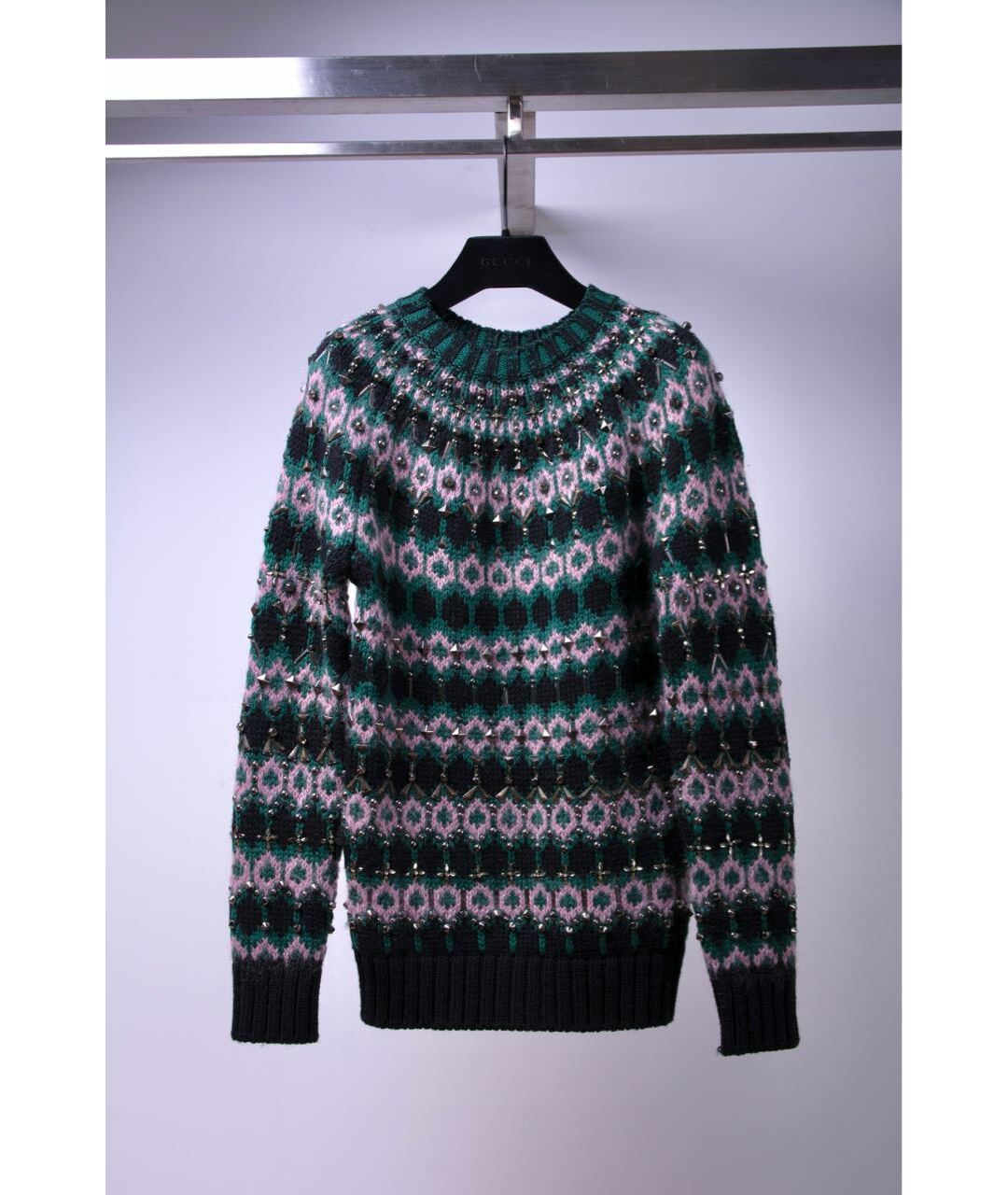 GUCCI Зеленый шерстяной джемпер / свитер, фото 7