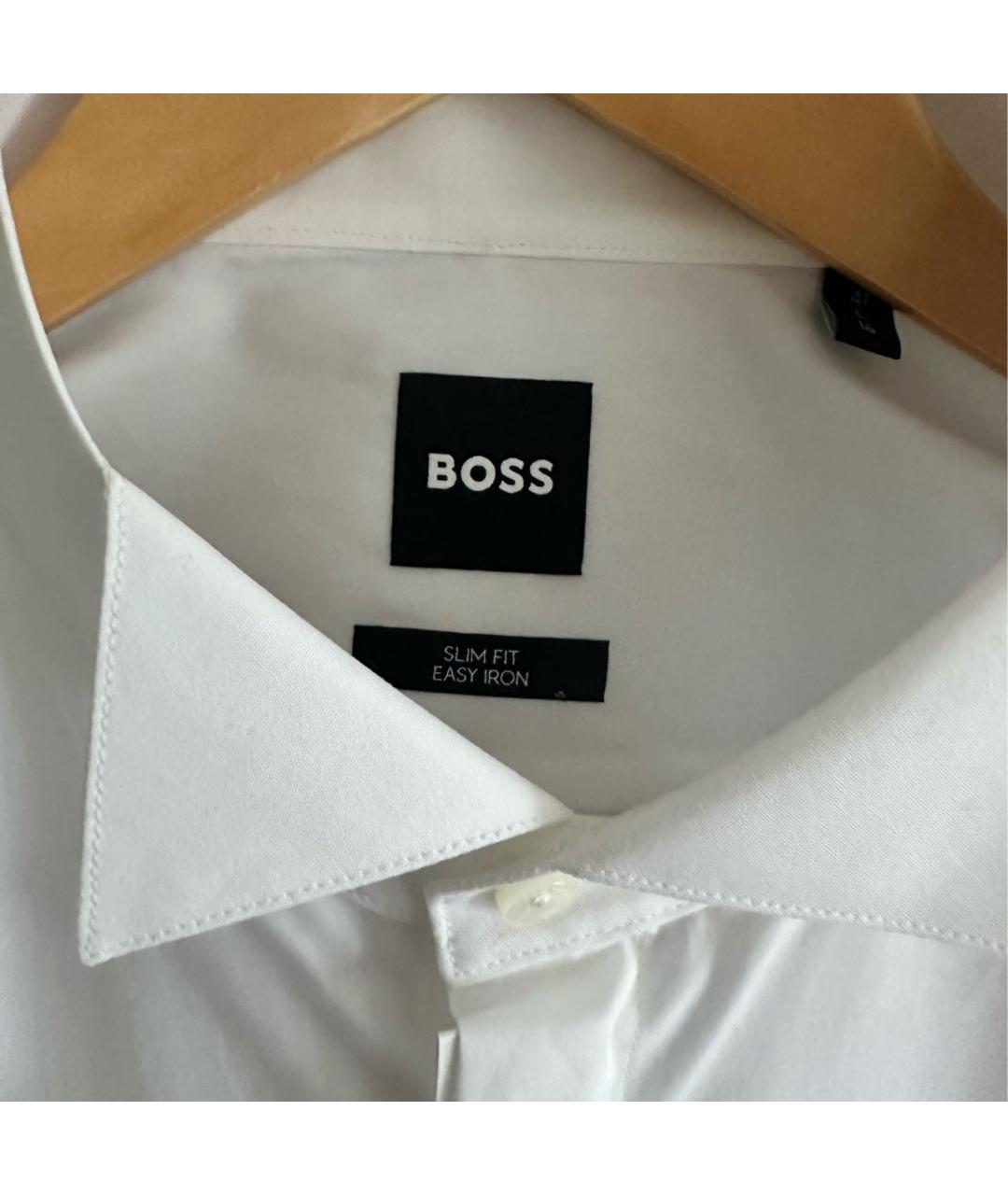 HUGO BOSS Белая хлопковая классическая рубашка, фото 3