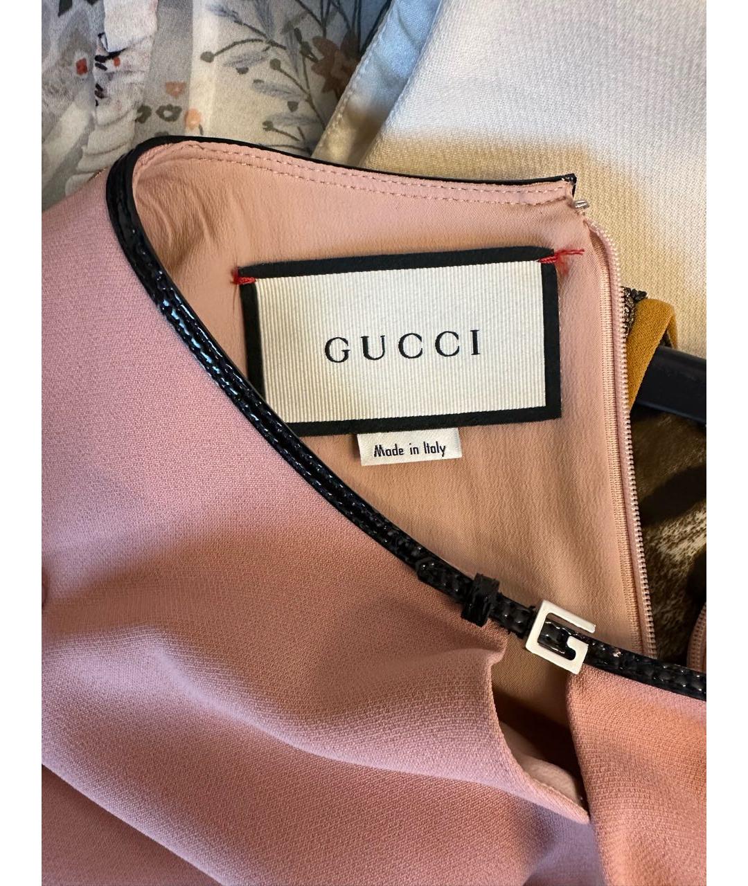 GUCCI Розовое вискозное повседневное платье, фото 3