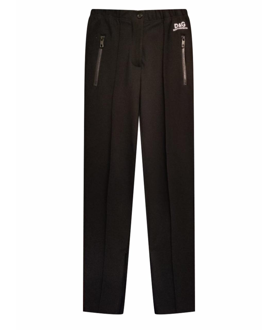 DOLCE&GABBANA Черные вискозные спортивные брюки и шорты, фото 1